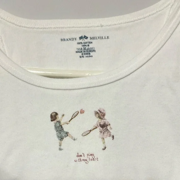 Brandy Melville Don’t Play With My Heart Tank - Picture 2 of 6